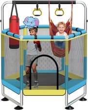 Image of 60in Kids Trampoline Safety Enclosure Indoor Outdoor Adjustable Bar