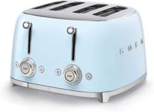 Image of Smeg 4 Slice Toaster Wide Slot TSF03PBUK Retro 50s Style S/Steel in Pastel Blue