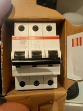 Image of ABB Miniture Circuit Breaker MCB 32A Triple Pole B TYPE 10ka