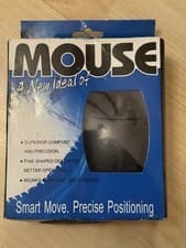 Image of PS/2 Wired Black Mouse with Scroll Wheel - Vintage W/Ball - PS2 - for Retro PC