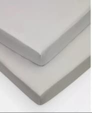 Image of Sanderson 300 Thread Count Cotton sateen Fitted Sheet 2 Pack in Grey Colour New
