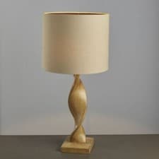 Image of Table Lamp Endon Abia Oak Effect Resin & Natural Linen  95455