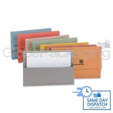 Image of 12 x FOOLSCAP DOCUMENT WALLETS ASSORTED COLOURS FOR A4 DOCS ETC.