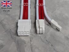 Image of 8 PIN PCIE (6+2) Cable Extension RED/WHITE | BRAIDED