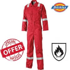 Image of Dickies Flame Retardant Boilersuit Pyrovatex Lightweight Coverall Red FR5401