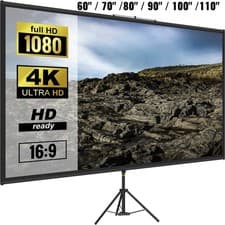 Image of Uimoso Tripod Projector Screen with Stand 60"/70"/80"/90"/100"/110" 4K HD 16:9