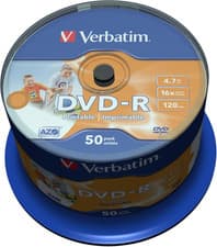 Image of Verbatim 43533 DVD-R 4.7GB 16X Printable 50 Pack Spindle