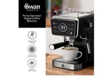 Image of Swan SK22113BLK Pump Espresso Digital Coffee Machine, Black