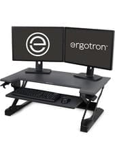 Image of Ergotron WorkFit-T Medium standing desk converter dark grey greyblack