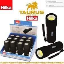 Image of 3 x HILKA 1W COB 70 Lumens Rubber Coated Mini Torch Push Button DIY UK FREE P&P