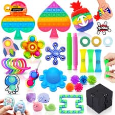 Image of Chennyfun Fidget Toy Set, 36PCS With Box Fidget Pack, Sensory Anxiety Relief