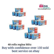 Image of Regina Blitz 3 Ply Kitchen Towel Paper Rolls 48 Rolls cheapest OFFER bulk buy