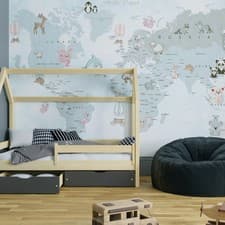 Image of Superfresco Easy Whole Wide World Grey Print To Order Fixed Size Mural |