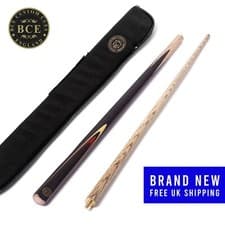 Image of BCE 2 Piece Ash Pool/Snooker Cue with matching BCE Soft Cue Case (BCE-EL2-5D)