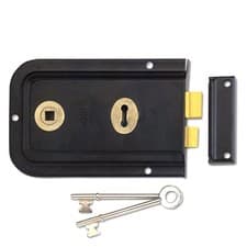 Image of UNION 1445 3 Lever Double Handed Rimlock For Door/Gate/Shed - 152mm x102mm