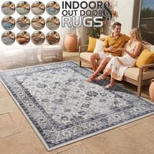 Image of Indoor/Outdoor Patio Rug Non Slip Washable Carpet Traditional Large Area Rugs UK