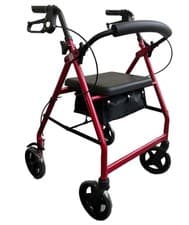 Image of Mobility Walker Folding Lightweight Rollator Walker 4Wheel Walking Aid Aluminium