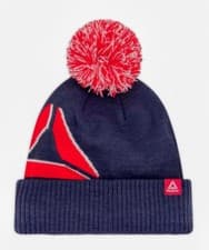 Image of Reebok Unisex Adult Navy Combo Logo Intarsia Pom-Pom Beanie hat Cozy Soft NWT