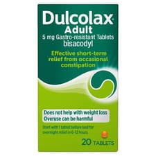 Image of Dulcolax 5mg GR Tablets 2 x 20 Constipation Relief Overnight Laxative