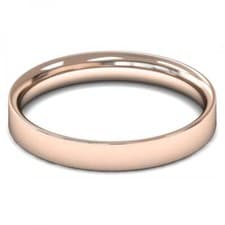Image of 9ct Rose Gold 3mm Classic Comfort Flat Court Wedding Ring