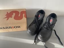 Image of Warrior S1P black leather steel toe-cap/midsole safety work boot