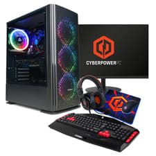 Image of CyberPowerPC Ryzen 5 16GB RAM 500GB SSD RTX 3050 Windows 11 Gaming PC +  LD22259