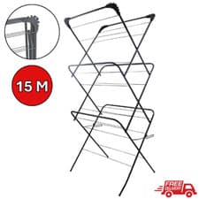 Image of 3 Tier Clothes Dryer Airer Foldable Laundry Rack Drying Line 15M.