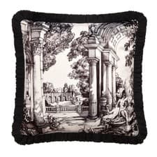 Image of Filled Cushion/Cushion Cover Velvet Vista By Laurence Llewelyn-Bowen Monochrome