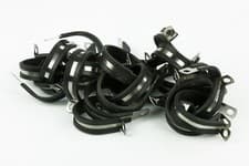 Image of Bulk Bag Rubber Lined P-Clips Stainless Steel Pipe Cable Clamps Wholesale Qty W4