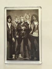 Image of Guns n Roses, Heavy Rock Band, Early days, Classic Black and White Fridge Magnet