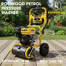 Image of RocwooD Petrol Pressure Washer Max 3400 PSI 7HP Jet Power Recoil Start