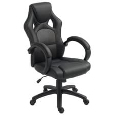 Image of Vinsetto PU Leather Racing Gaming Chair, Swivel Home Office Gamer Chair Gray