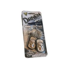 Image of Car Air Freshener Driven Dog Tag Skull Black Out Aroma Hanging