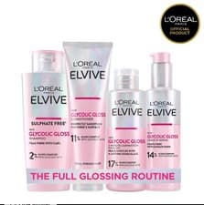 Image of L’Oréal Paris Elvive Glycolic Gloss Glossing Routine For Dull Hair 4 Step Routin