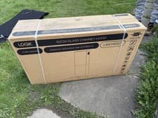 Image of Logik 90cm Glass Chimney Cooker Hood Grey/ Silver L90CHDG21 Brand New Sealed