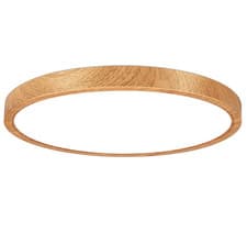 Image of 12 Inch Wood Grain LED Ceiling Light Fixture Flush Mount, 4000K Natural White.