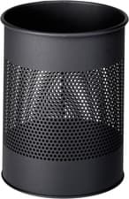 Image of Metal round Waste Bin Charcoal 15 Litre Capacity, Stylish 165 Mm Perforated Ring