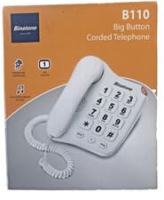 Image of NEW Binatone Big Button Corded Phone B110 Adjustable Ringer Boxed Opened Unused