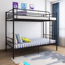 Image of Metal Single Bunk Beds Siblings Twins Bedroom Furniture with Mattress Option 3FT
