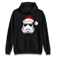 Image of Stormtrooper Santa Christmas Hoodie, Funny Festive Xmas Sweater Gift Unisex