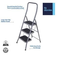 Image of TB Davies Folding Steel Step Ladder 2 to 3 Treads