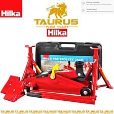 Image of HILKA 2 Tonne Trolley Jack Kit In Case Lifting Range 135mm To 340mm UK FREE P&P