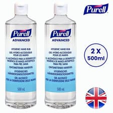 Image of 2x Purell Advanced Hand Sanitizer Gel for Hygienic Hand Cleaning 500ml