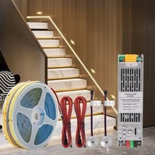 Image of 5M 10M 15M Sensor Motion Stairs LED Strip Light Kit 24V COB Water Flow Staircase