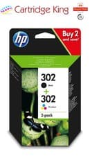 Image of Original HP 302 2-Pack Black/Tri-colour Original Ink Combo Pack X4D37AE for Offi