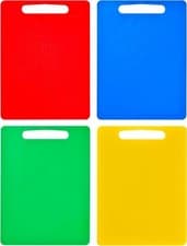 Image of Chef Aid Cutting Board Plastic Multicoloured Chopping Boards Set of 1-4 Non-Slip