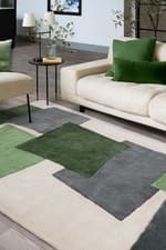Image of Romy Rug Papercut Green 12 Modern Large Area Geometric Living Room Bedroom Soft