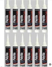 Image of 12X Polycell Polyfilla Decorator Caulk Filler Sealant White 380ml TradeCartridge