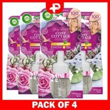 Image of Air Wick Plug In Diffuser Air Freshener Refill Cosy Cottage Essential Oil 4 Pack