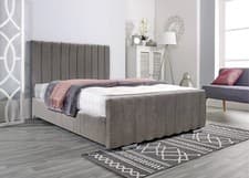 Image of Panel Naples Fabric Upholstered Bed Frame 3ft 4ft6 Double 5ft King Size & 6ft
